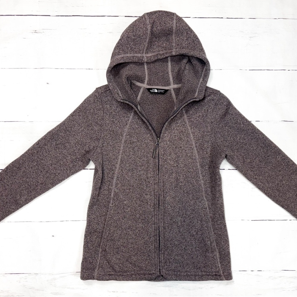 Women’s North Face Heather Purple Fleece Hooded Jacket